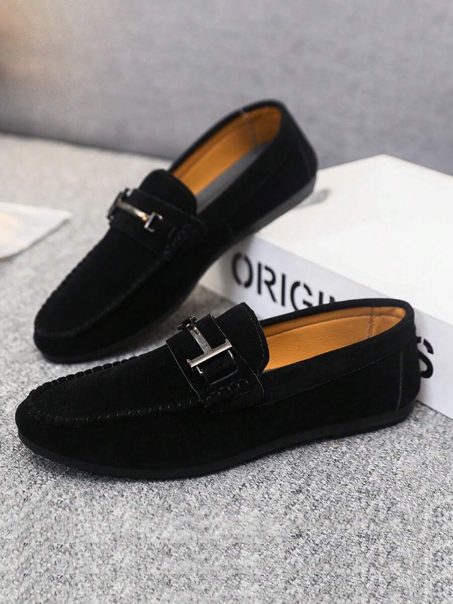 Comfortable Leather Driving Shoes Black