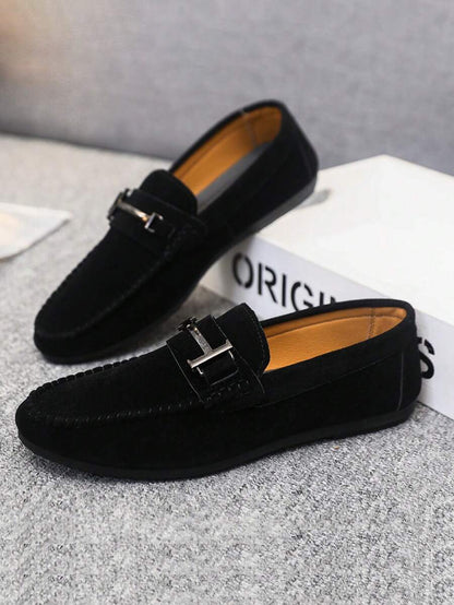 Comfortable Leather Driving Shoes Black