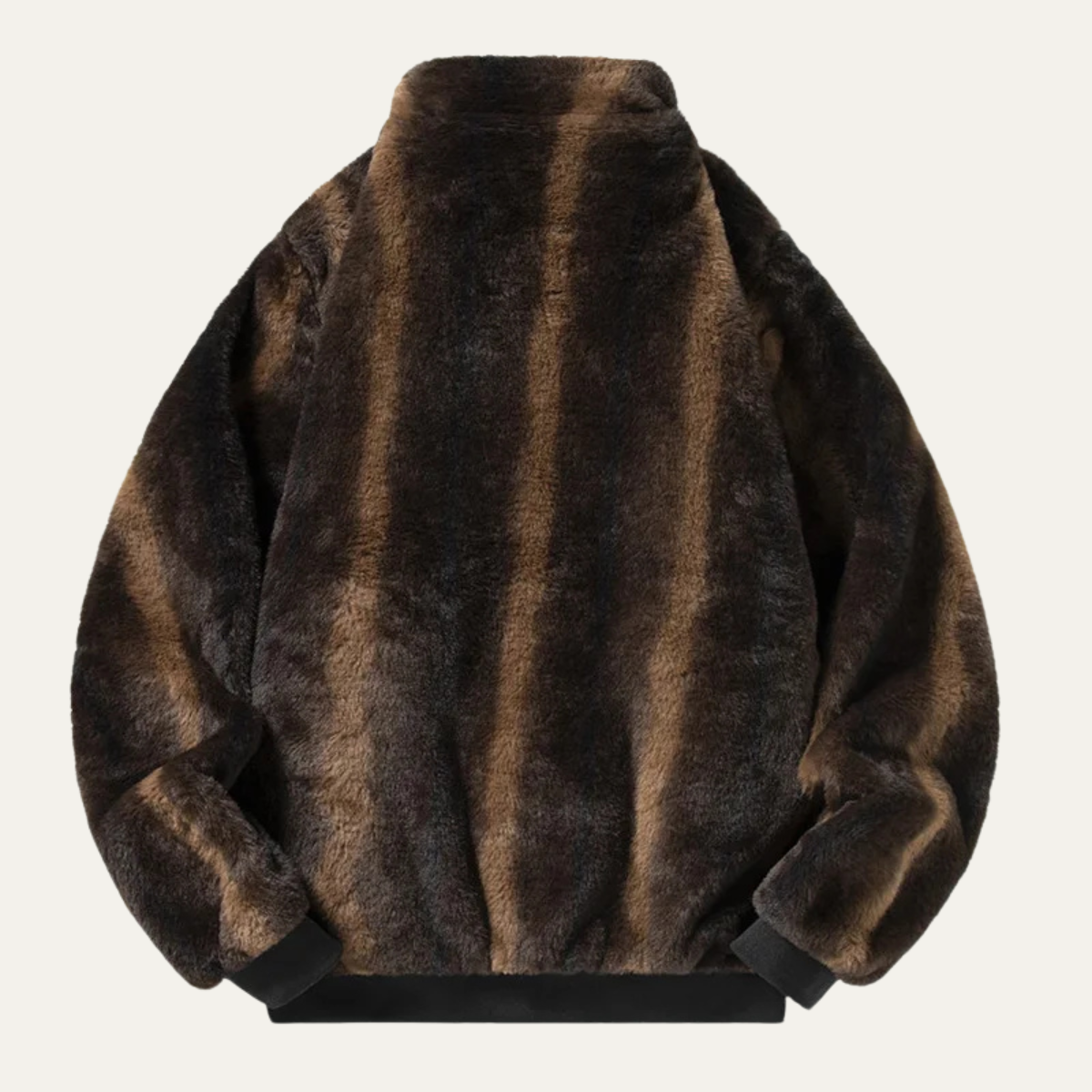 Warm Men's Faux Fur Fleece Zip Jacket
