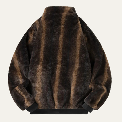Warm Men's Faux Fur Fleece Zip Jacket