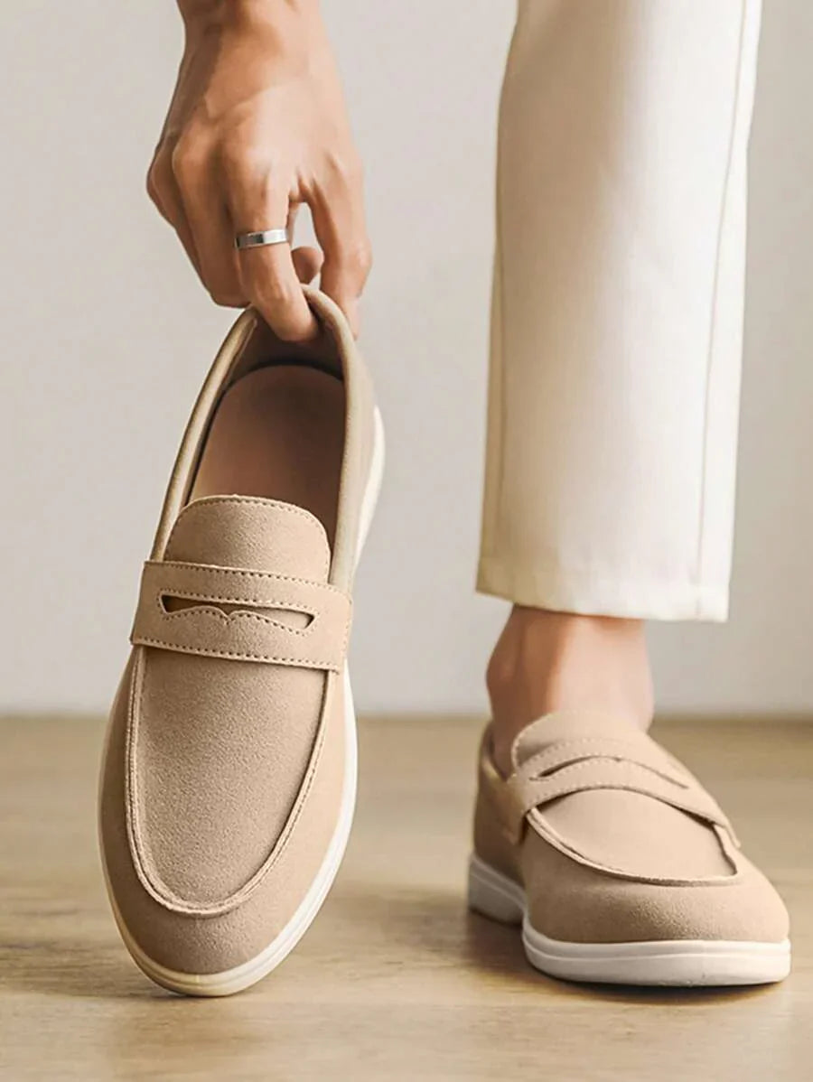 Comfortable Tan Slip On Shoes - OutfitLondon