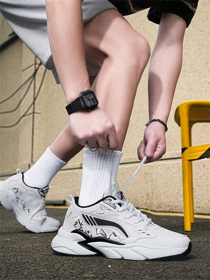 Airy Thick Sole Beige Sneakers