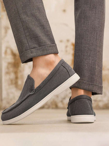 Comfortable Leather Slip On Shoes Black