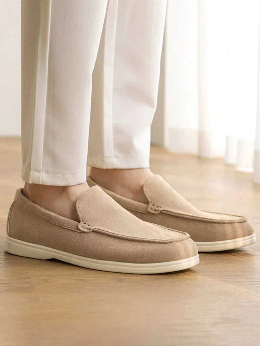 Comfortable Leather Slip On Shoes Black