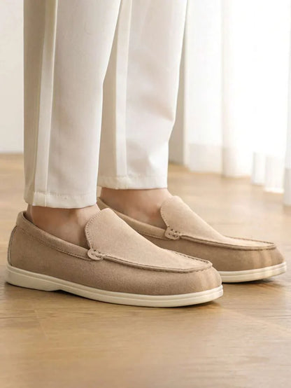 Comfortable Leather Slip On Shoes Black