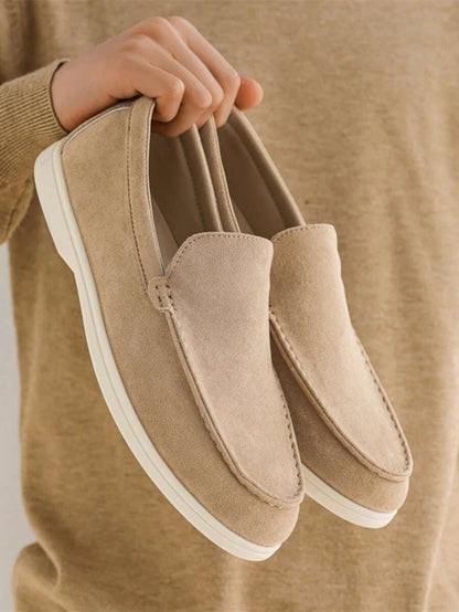 Comfortable Leather Slip On Shoes Black