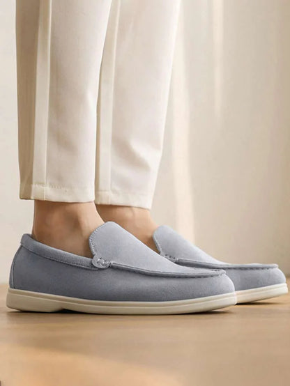 Comfortable Leather Slip On Shoes Black