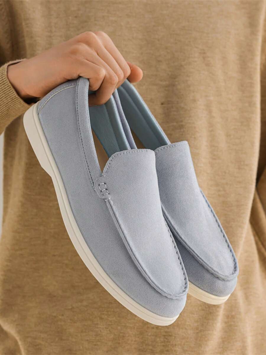 Comfortable Leather Slip On Shoes Black