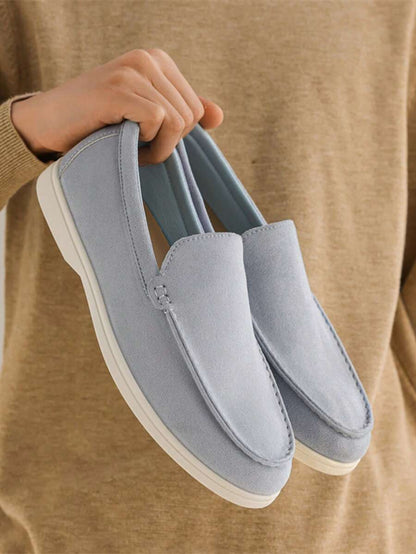 Comfortable Leather Slip On Shoes Black