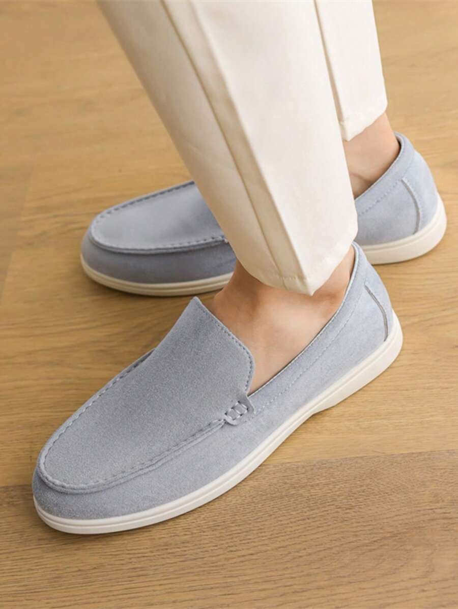 Comfortable Leather Slip On Shoes Black