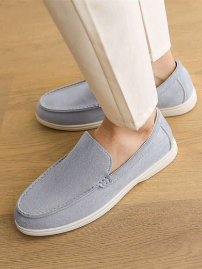 Comfortable Leather Slip On Shoes Black