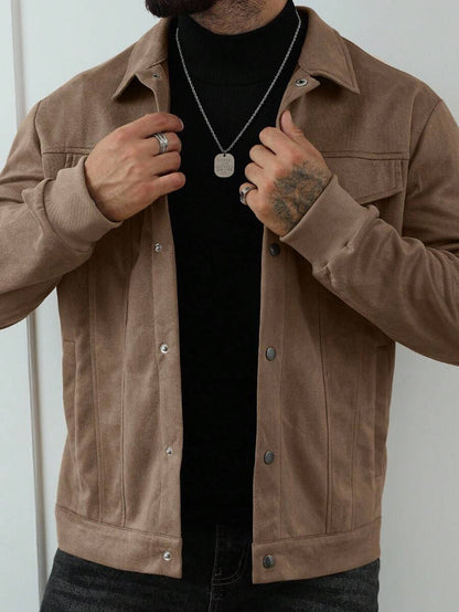 Relaxed Fit Fleece Coat Brown