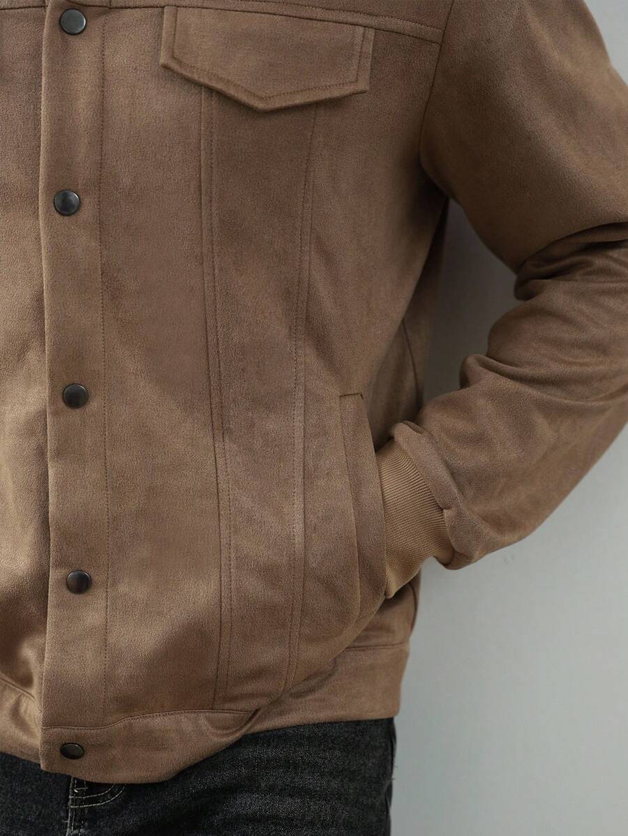 Relaxed Fit Fleece Coat Brown