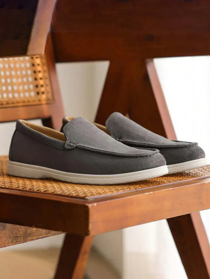 Comfortable Leather Slip On Shoes Black