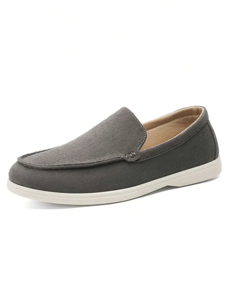 Comfortable Leather Slip On Shoes Black