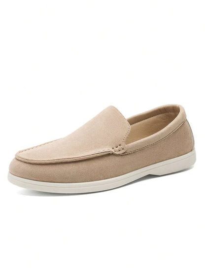 Comfortable Leather Slip On Shoes Black