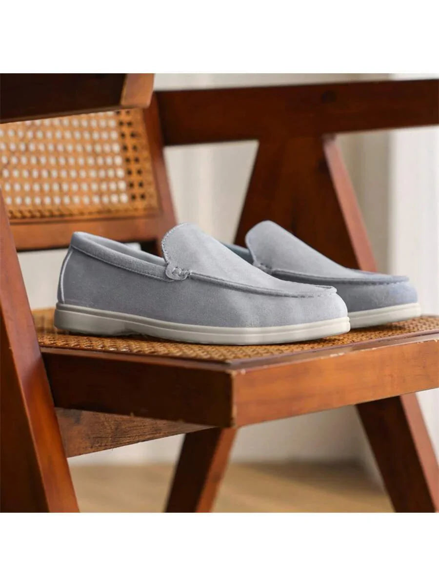 Comfortable Leather Slip On Shoes Black