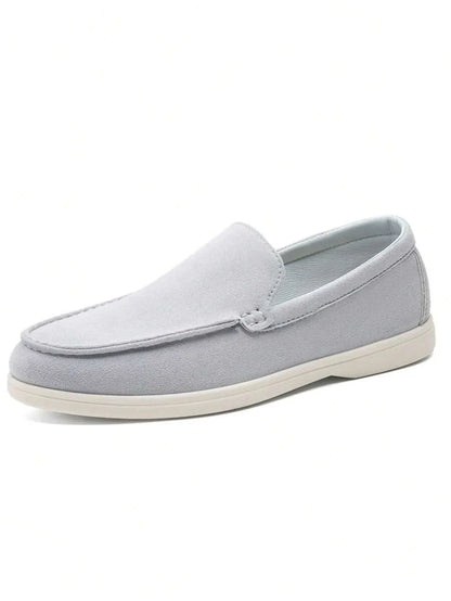 Comfortable Leather Slip On Shoes Black