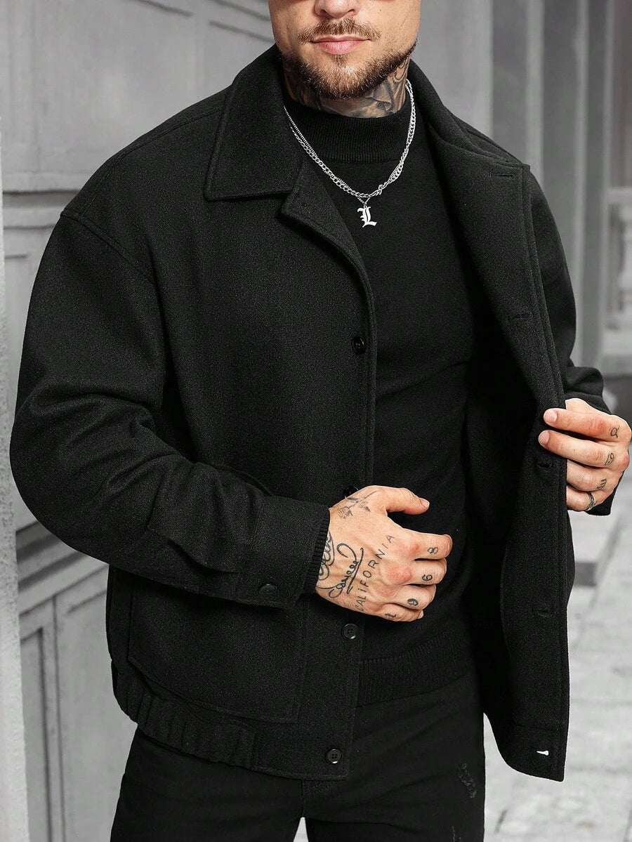 Relaxed Fit Wool Coat - OutfitLondon