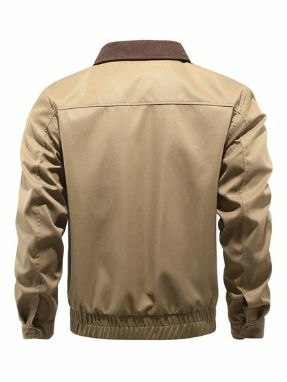 Relaxed Fit Khaki Cotton Jacket