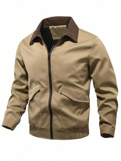 Relaxed Fit Khaki Cotton Jacket