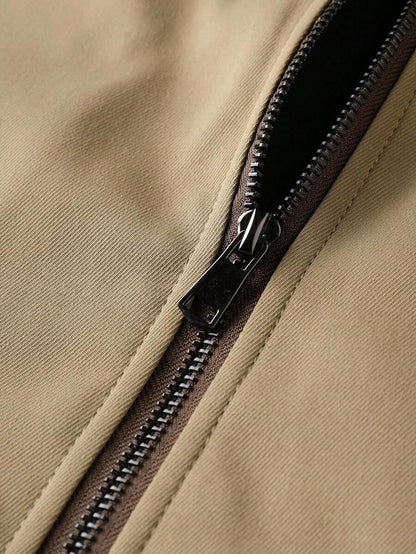 Relaxed Fit Khaki Cotton Jacket