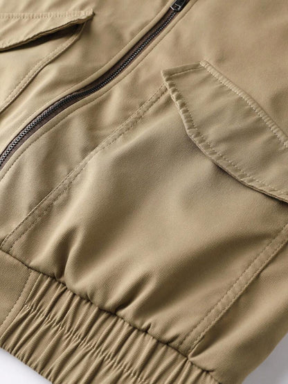 Relaxed Fit Khaki Cotton Jacket