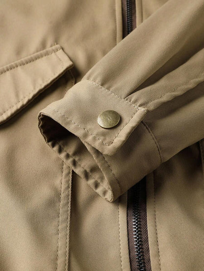 Relaxed Fit Khaki Cotton Jacket