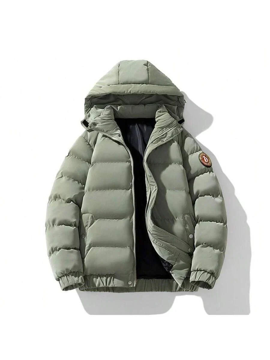 Warm Grey Down Parka Coat - OutfitLondon