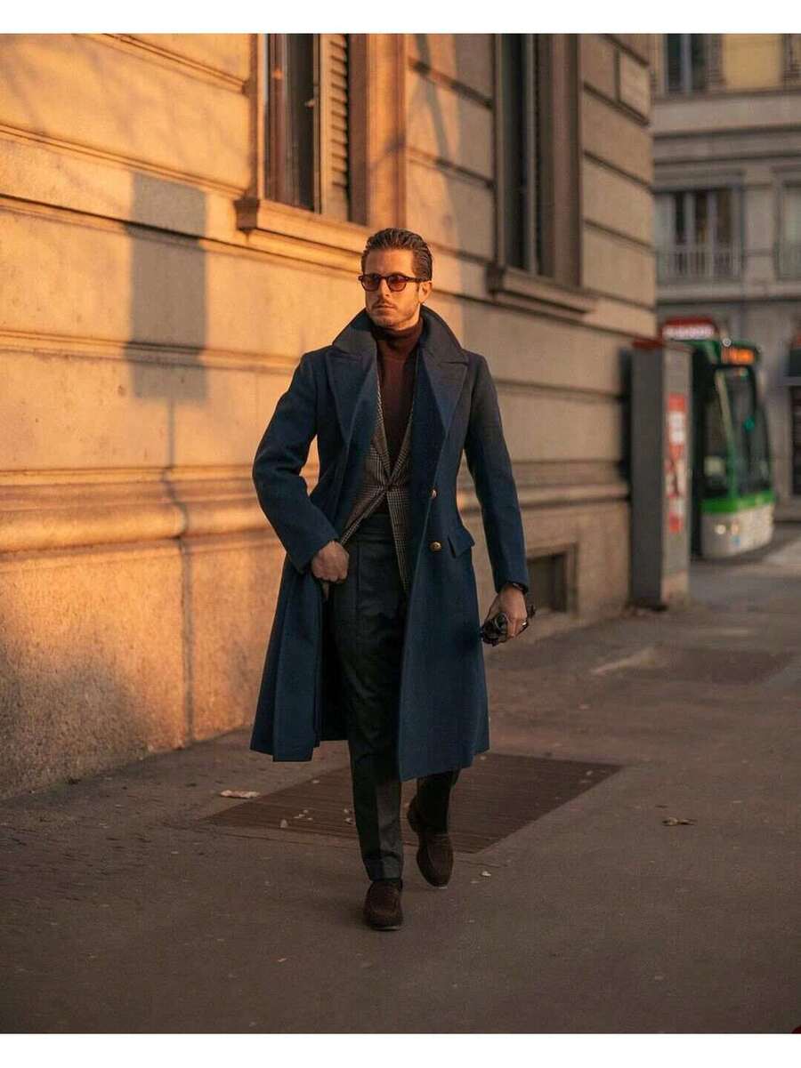 Dark Blue Winter Pea Coat