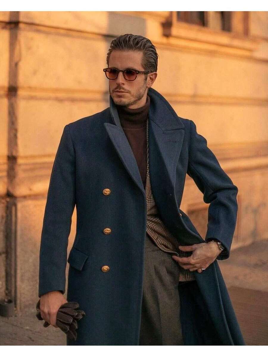 Dark Blue Winter Pea Coat