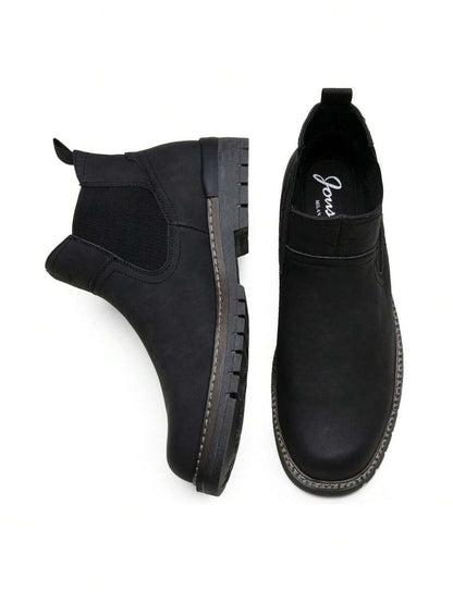 Thick Heeled Ankle Boots Brown Leather