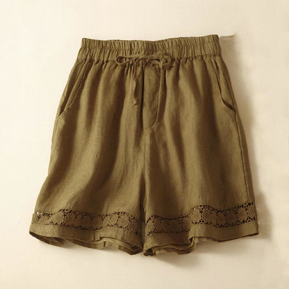 Comfortable Drawstring Shorts with Lace Detail