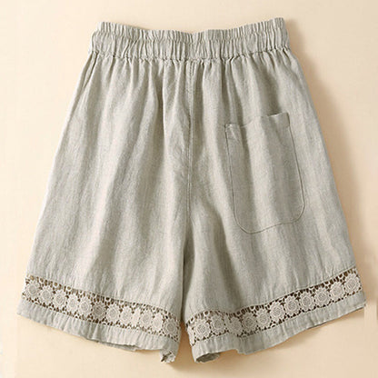 Comfortable Drawstring Shorts with Lace Detail