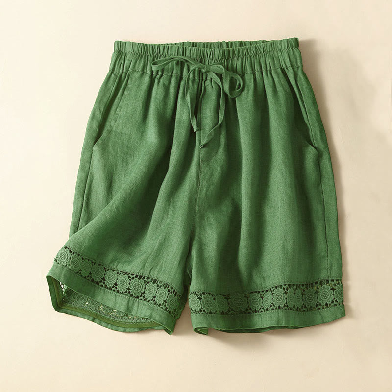 Comfortable Drawstring Shorts with Lace Detail