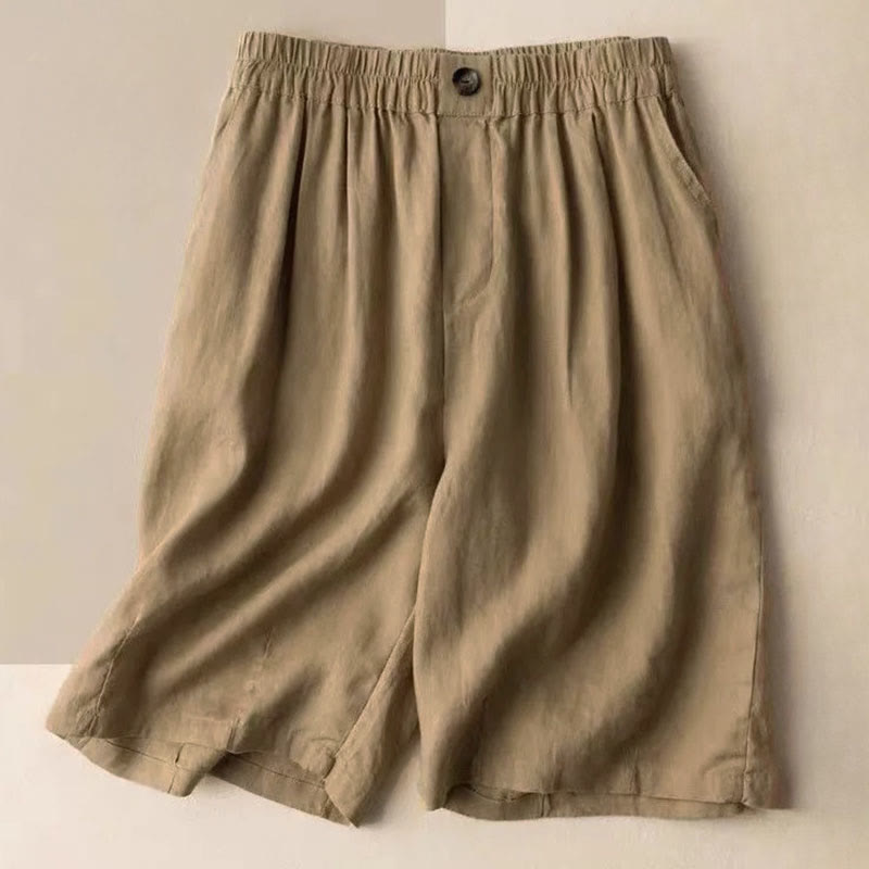 Comfortable Fit Casual Shorts with Elastic Waist - OutfitLondon