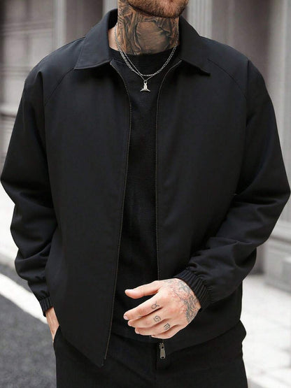 Relaxed Fit Black Coat - OutfitLondon