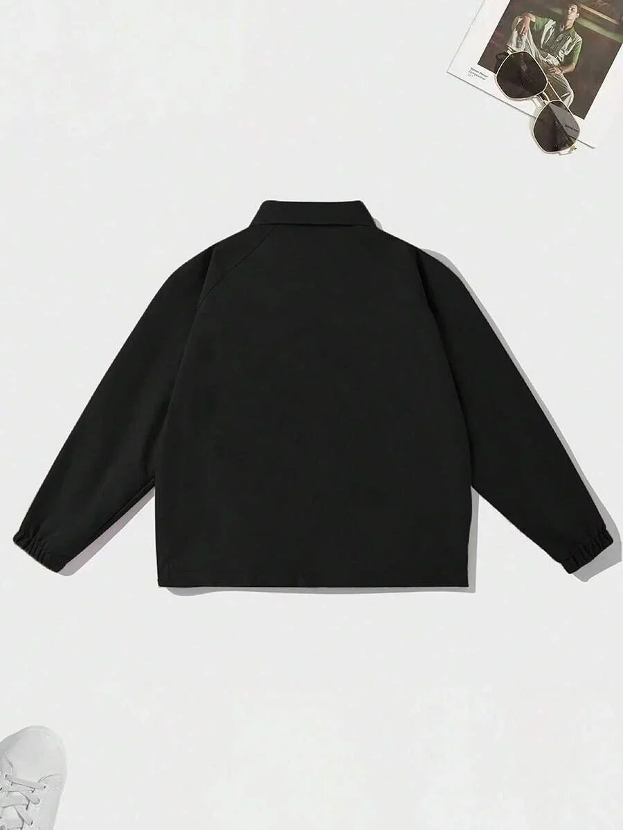 Relaxed Fit Black Coat