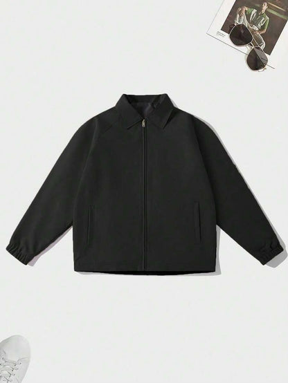 Relaxed Fit Black Coat