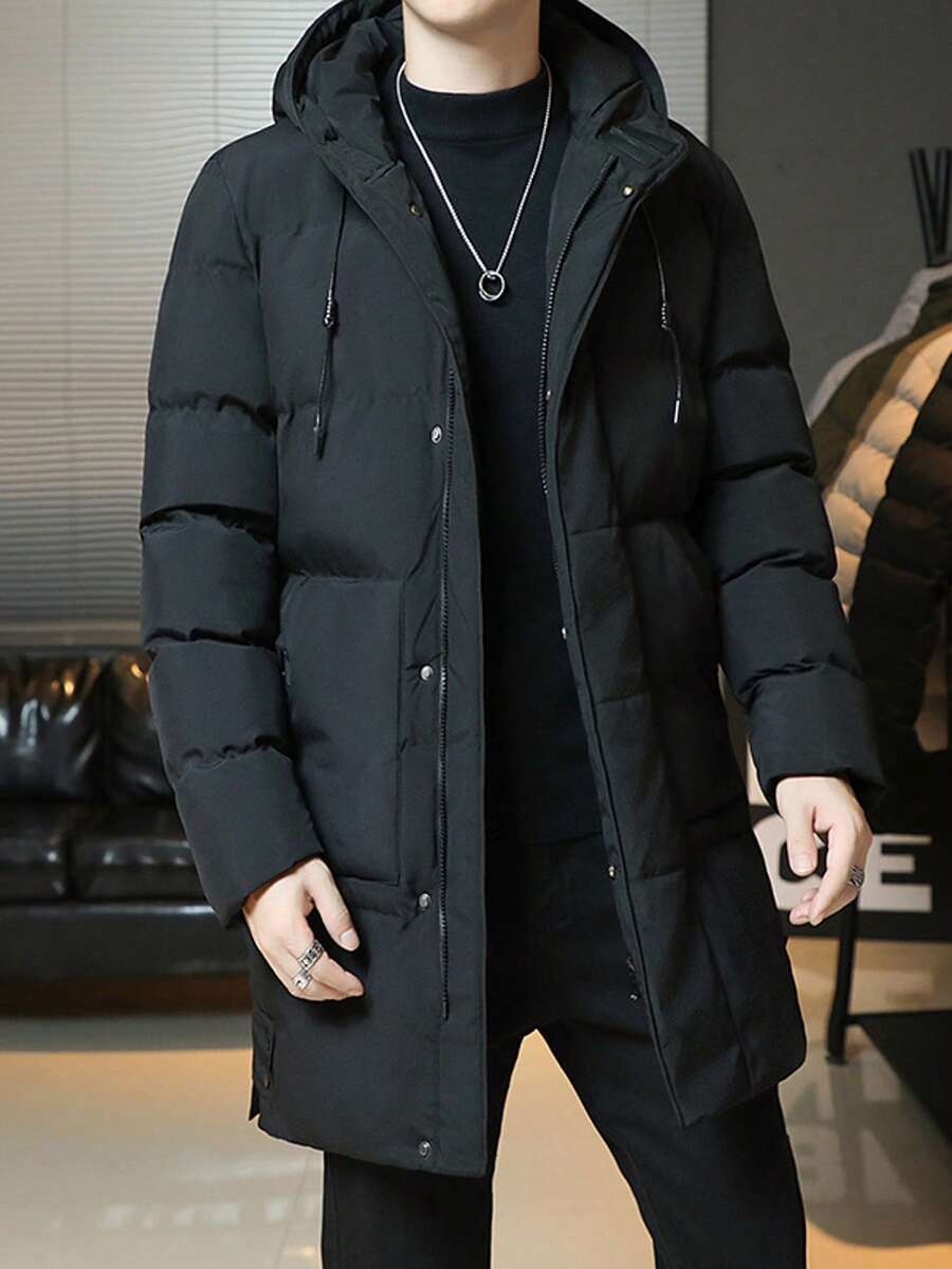 Classic Black Hoodie Coat - OutfitLondon
