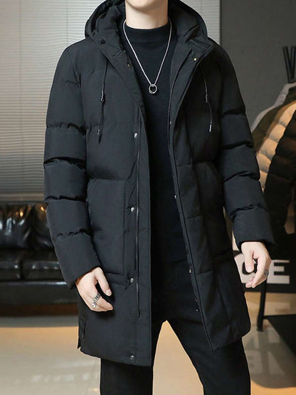 Classic Black Hoodie Coat - OutfitLondon