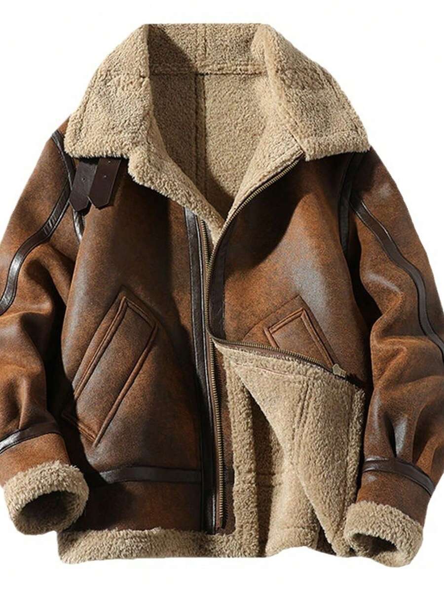 Leather Biker Jacket Tan - OutfitLondon