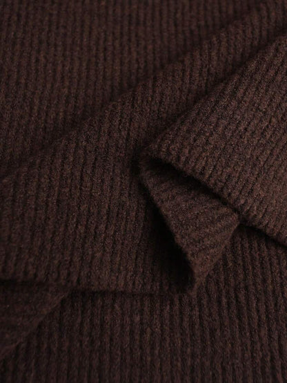 Relaxed Beige Wool Sweater Cardigan