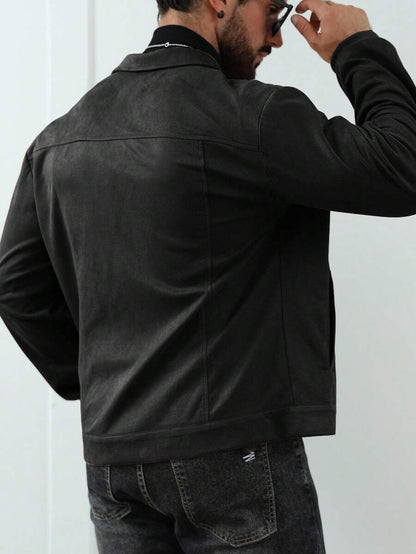 Relaxed Fit Fleece Coat Brown