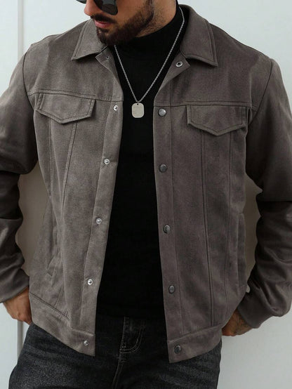 Relaxed Fit Fleece Coat Brown