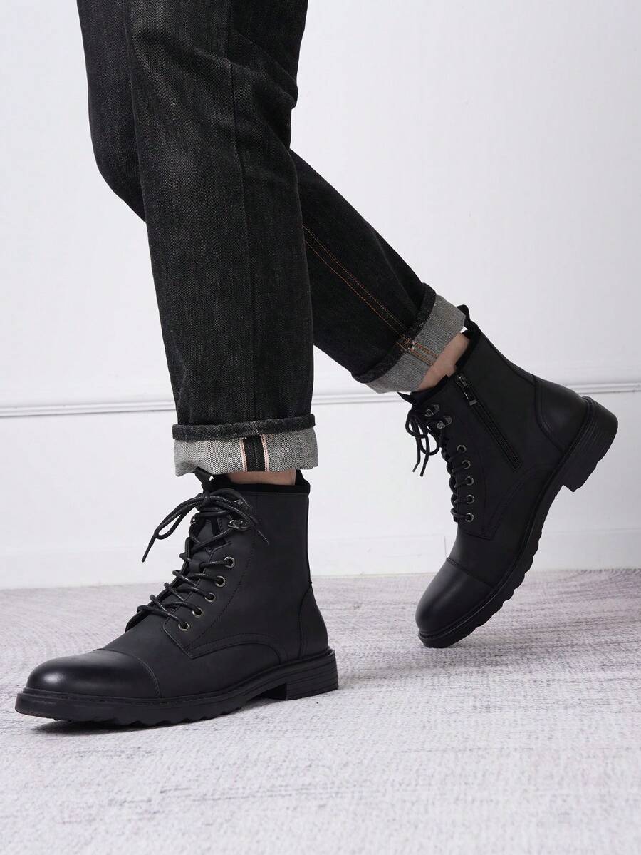 Supportive Ankle Boots with Side Zip Closure
