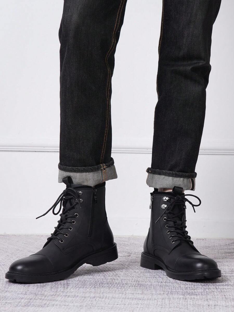 Supportive Ankle Boots with Side Zip Closure