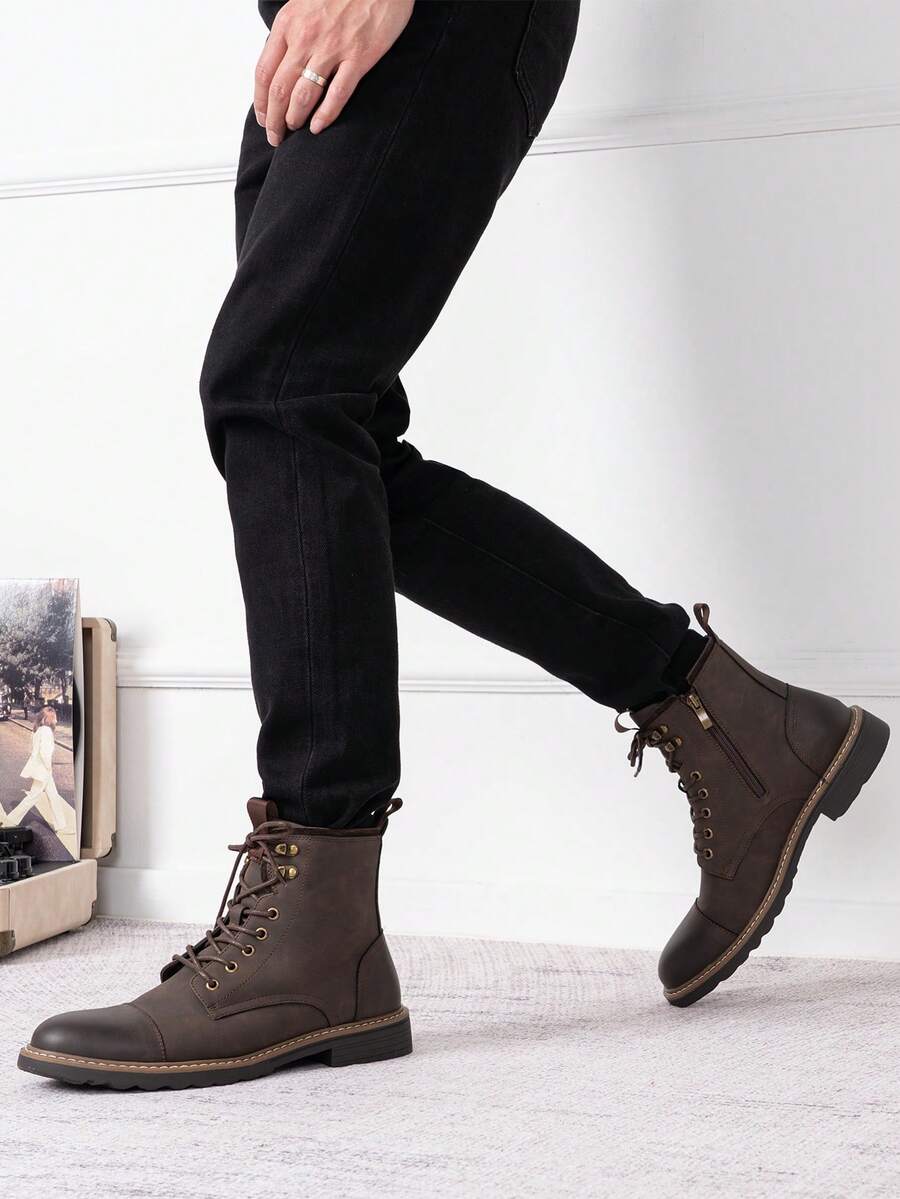Supportive Ankle Boots with Side Zip Closure