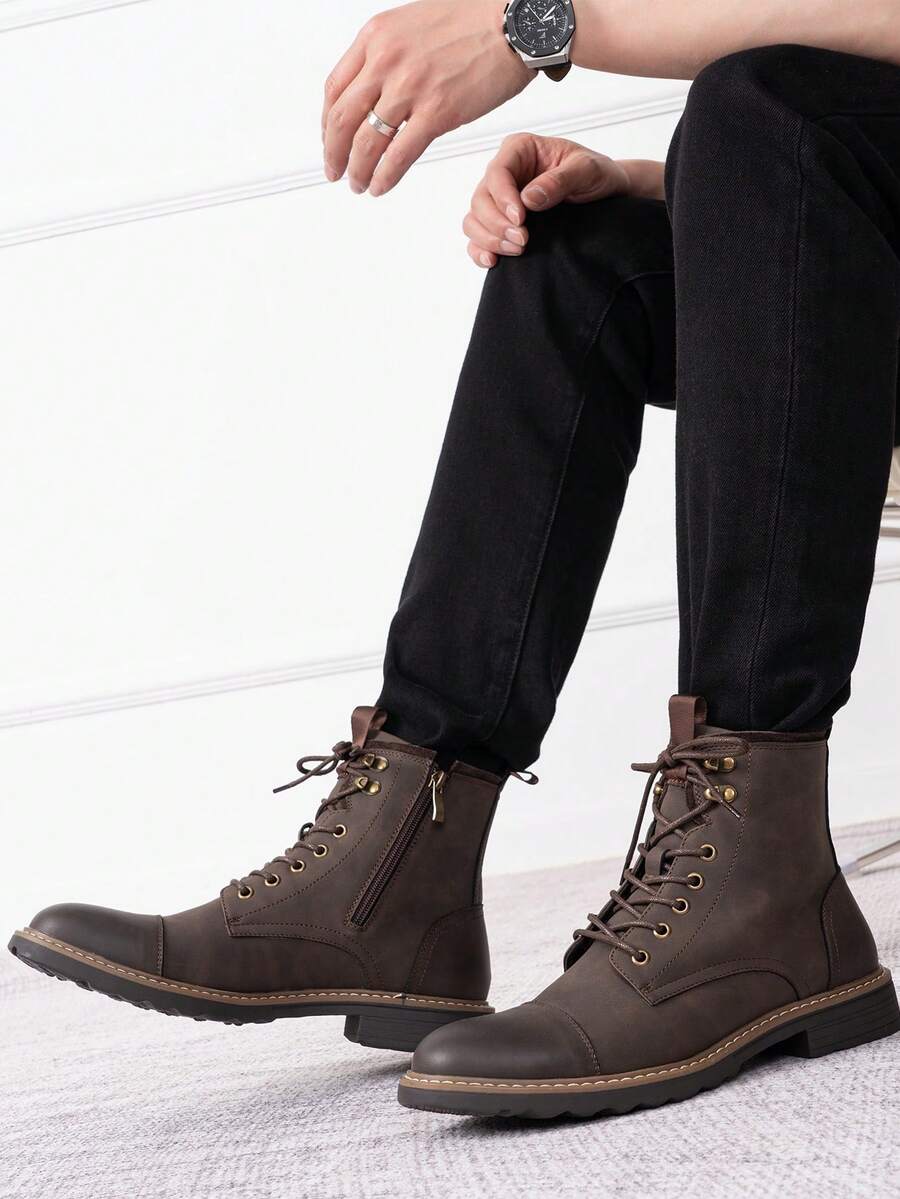 Supportive Ankle Boots with Side Zip Closure