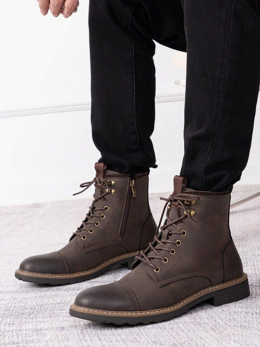 Supportive Ankle Boots with Side Zip Closure